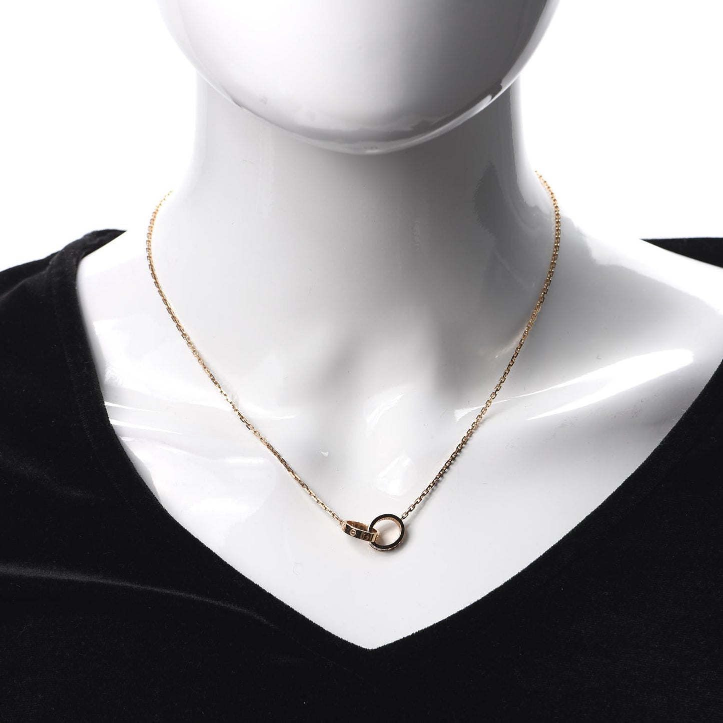 18K Pink Gold Diamond Interlocking LOVE Necklace