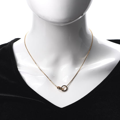 Cartier 18K Pink Gold Diamond Interlocking LOVE Necklace 2 of 7