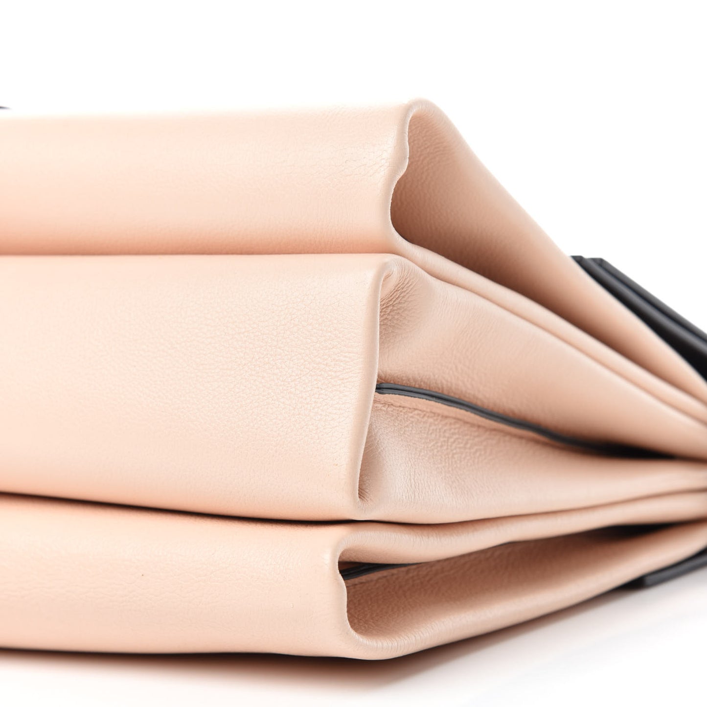 Smooth Calfskin Medium VRing Shoulder Bag Rose Cannelle Light Ivory Cerise
