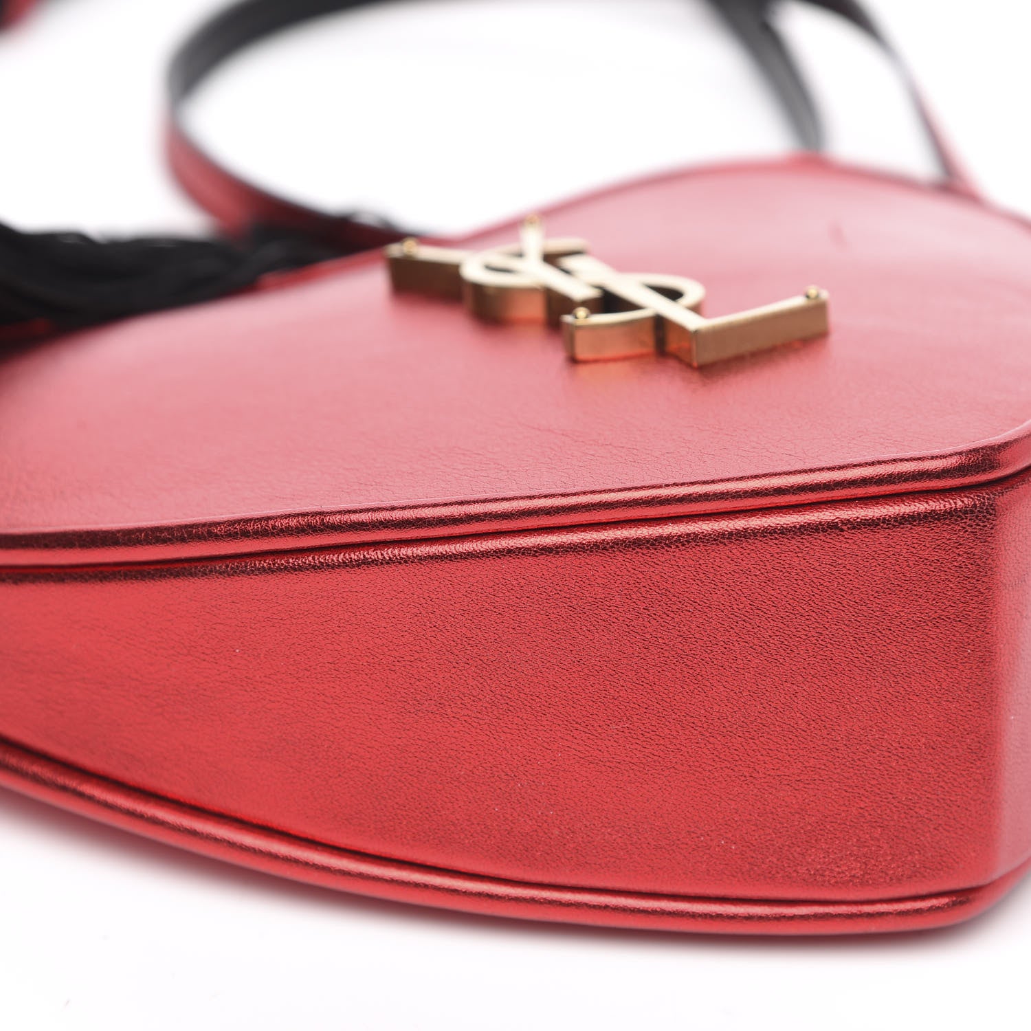 Saint Laurent Metallic Calfskin Heart Monogram Crossbody Black Rouge 10 of 11