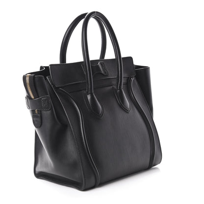 Celine Smooth Calfskin Mini Luggage Black 3 of 9