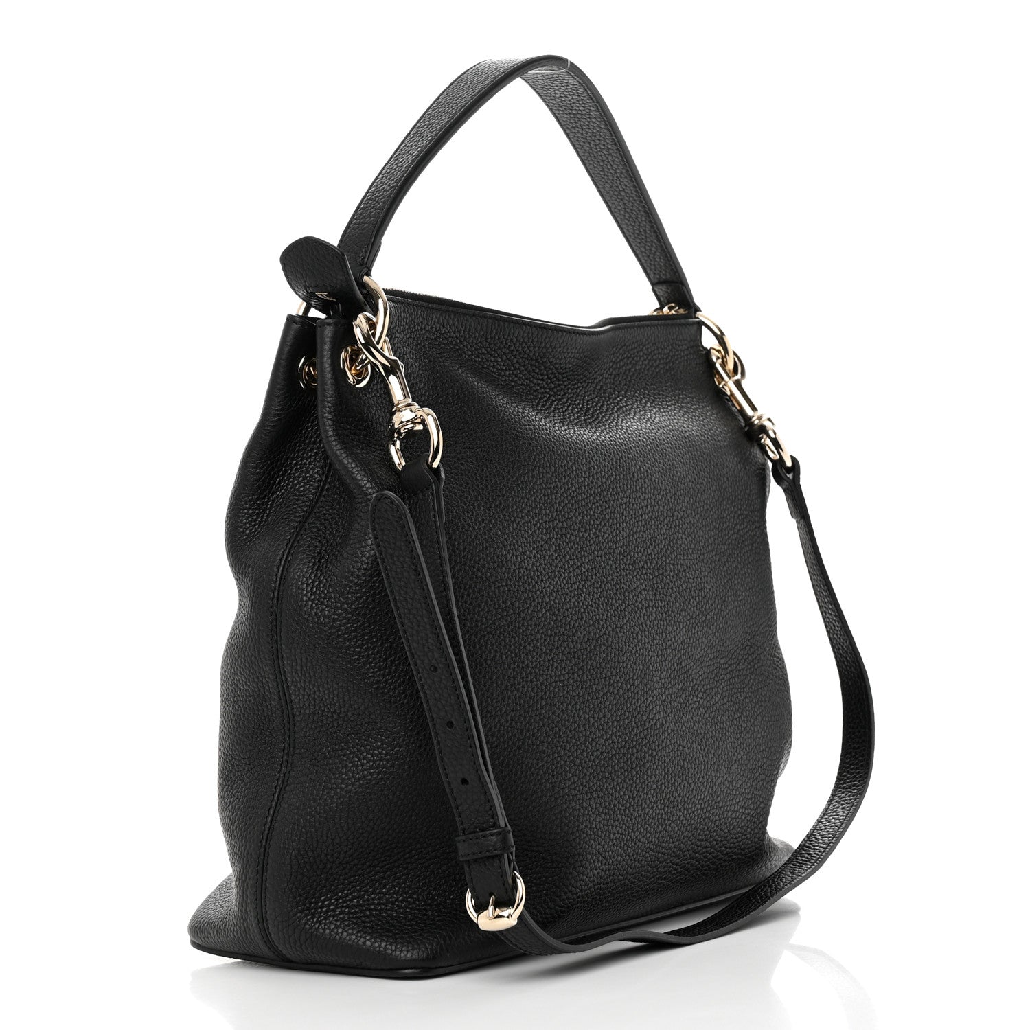 Gucci Pebbled Calfskin Large Soho Hobo Black 3 of 11