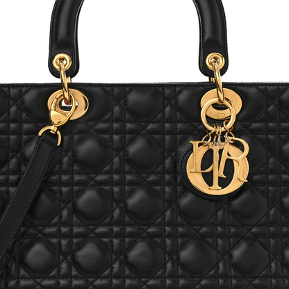 Christian Dior Lambskin Cannage Large Lady Dior Black 8 of 10
