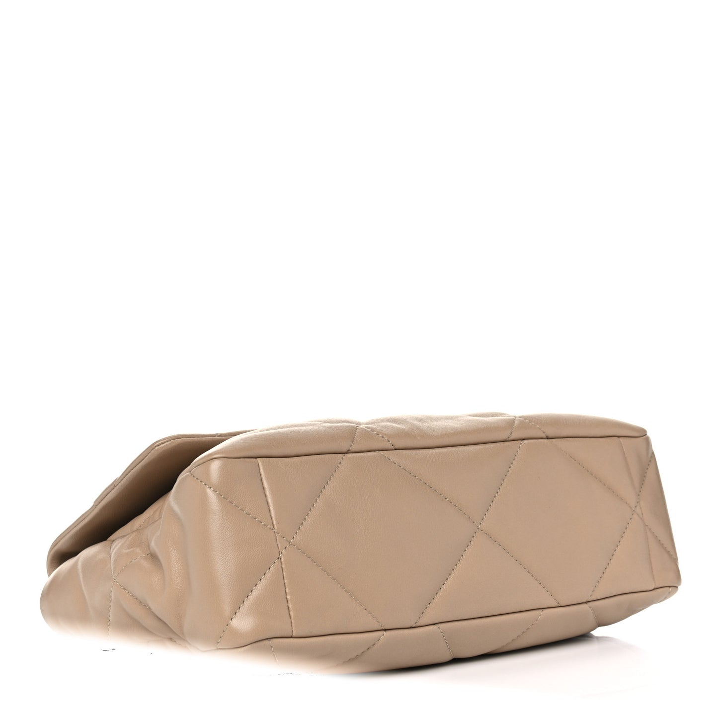 Lambskin Quilted Large Chanel 19 Flap Beige