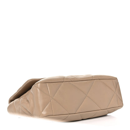 Chanel Lambskin Quilted Large Chanel 19 Flap Beige 4 of 10