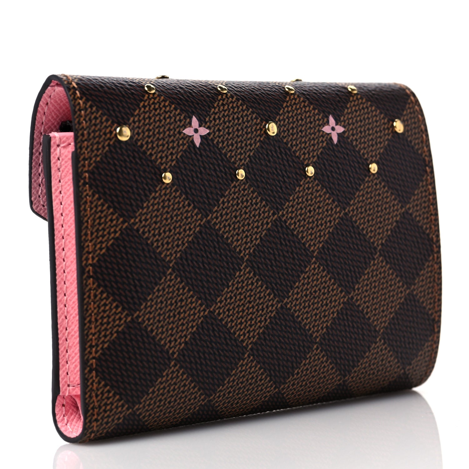 Louis Vuitton Damier Ebene Studded Victorine Wallet 3 of 8