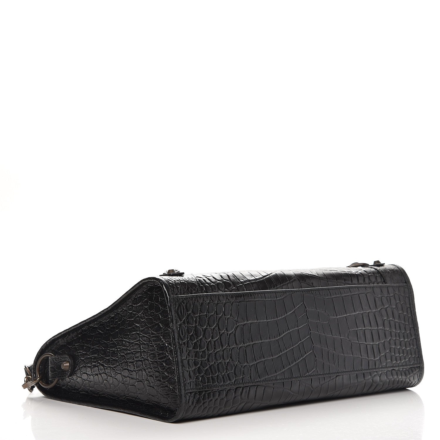 Balenciaga Calfskin Crocodile Embossed Classic Hardware City Black 5 of 8