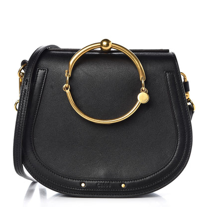 Chloe Calfskin Suede Medium Nile Bracelet Bag Black 1 of 10