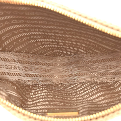 Prada Yarn Raffia Effect Crochet Triangle Shoulder Bag Naturale 5 of 9