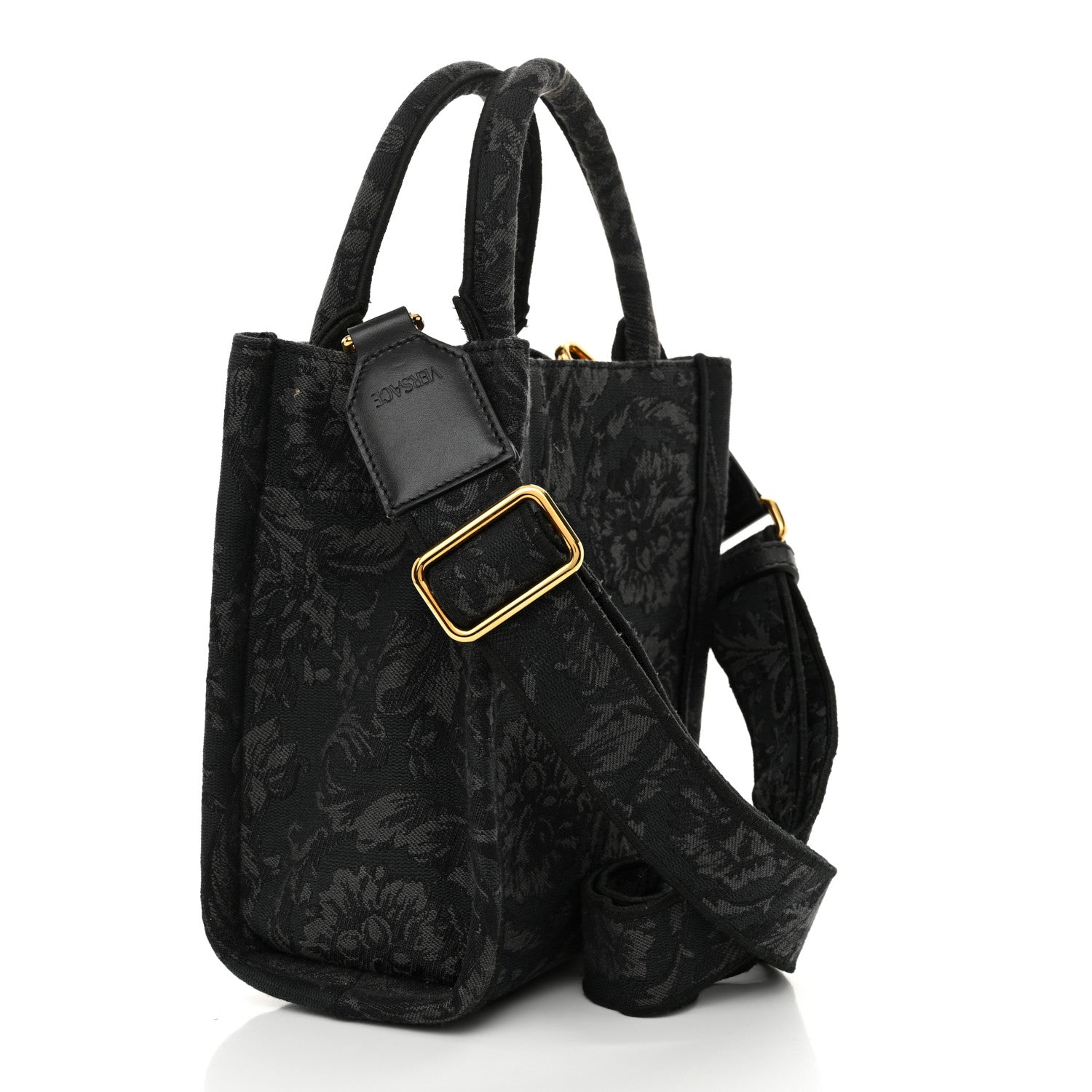 Versace Jacquard Barocco Mini Athena Tote Black 3 of 13