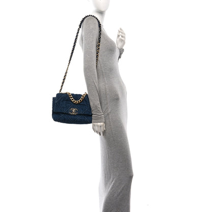 Chanel Denim Quilted Medium Chanel 19 Flap Blue 2 of 10