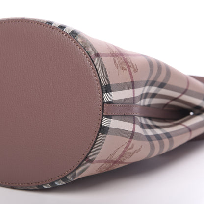 Burberry Haymarket Check Colours Small Lorne Bucket Crossbody Light Elderberry 10 of 12