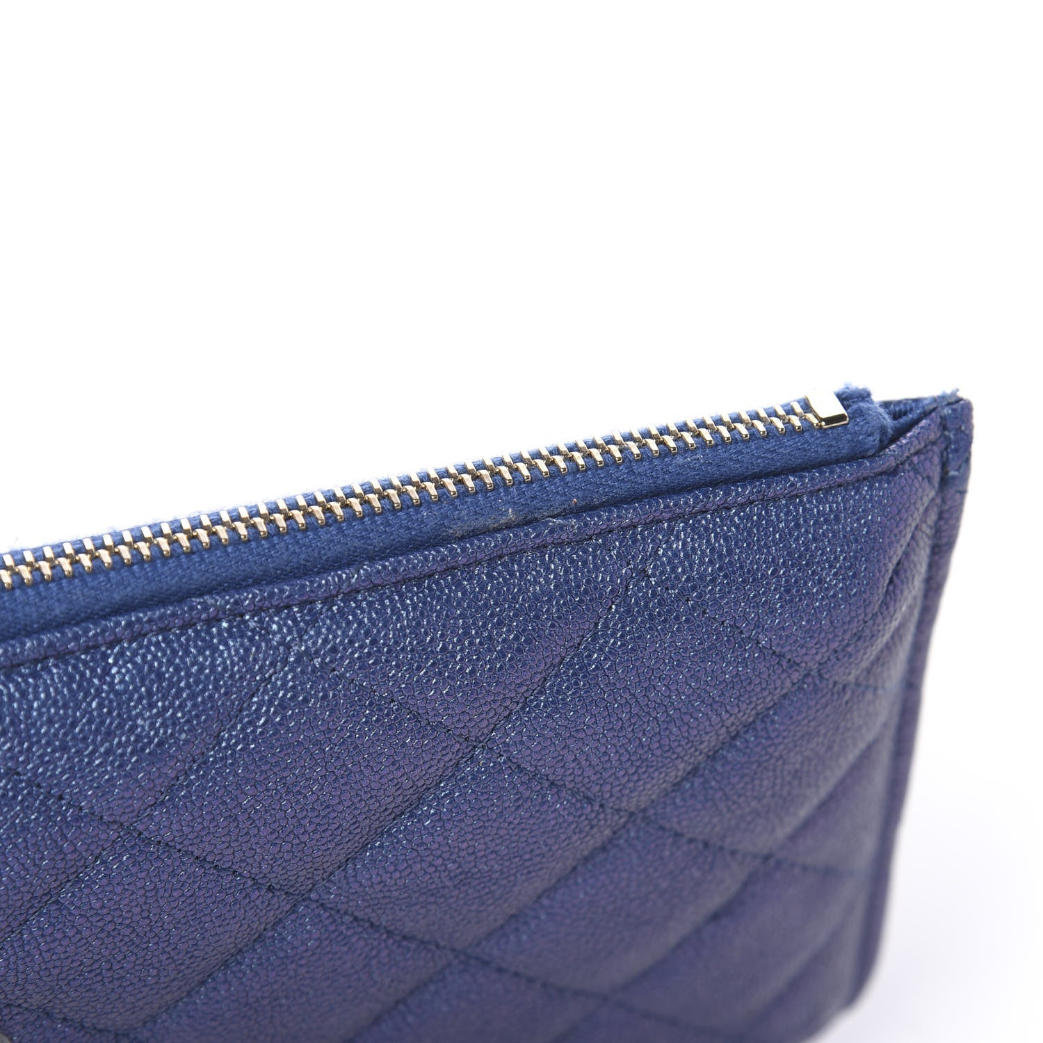 Chanel Iridescent Caviar Quilted Classic Flat Wallet Pouch Dark Blue 9 of 11