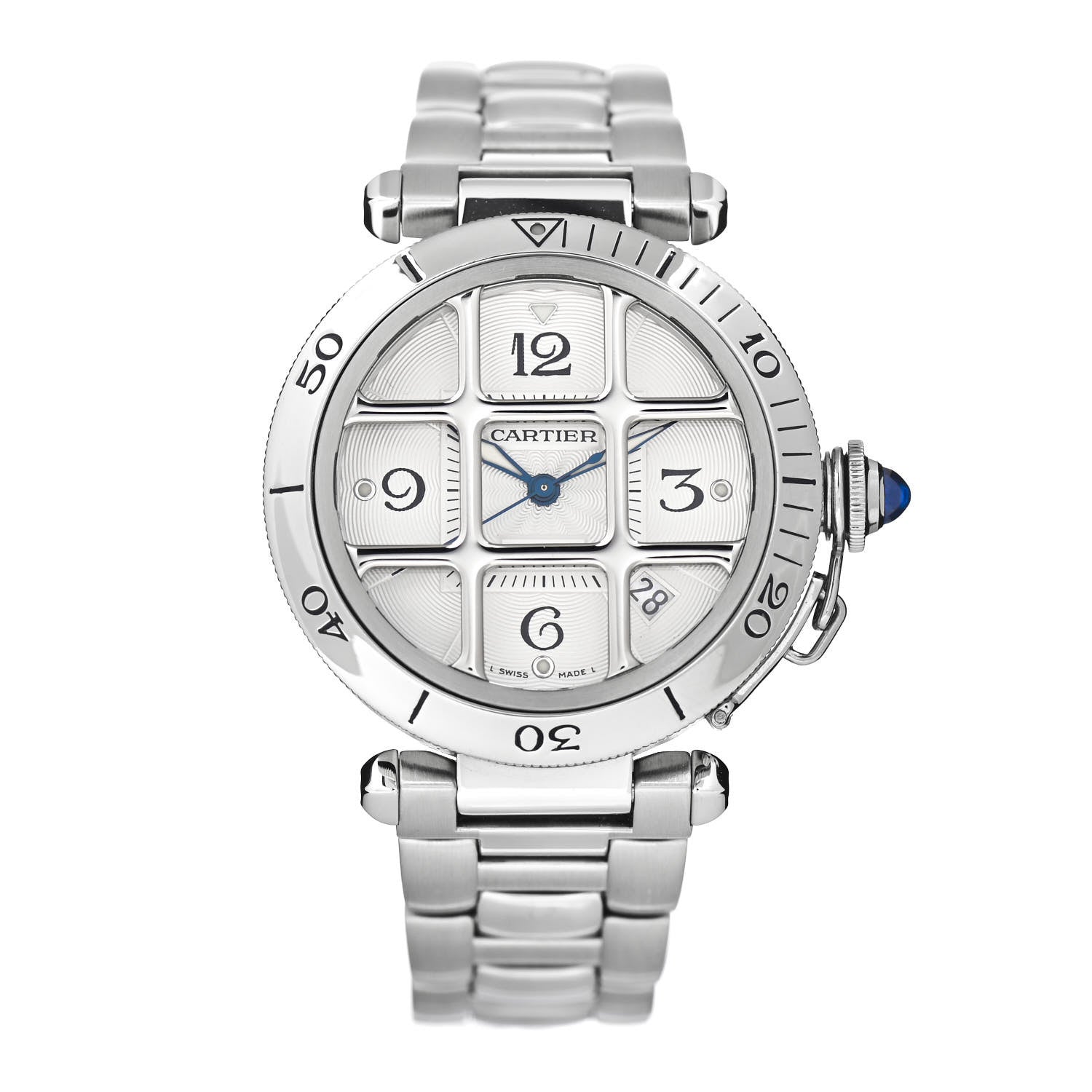 Cartier Stainless Steel 38mm Pasha C Grille Automatic Watch 1 of 4