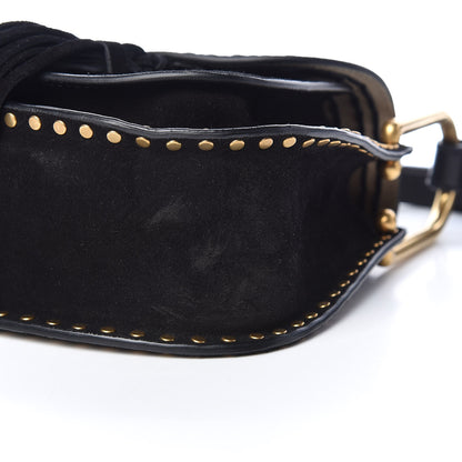 Chloe Suede Calfskin Braided Mini Hudson Shoulder Bag Black 10 of 10