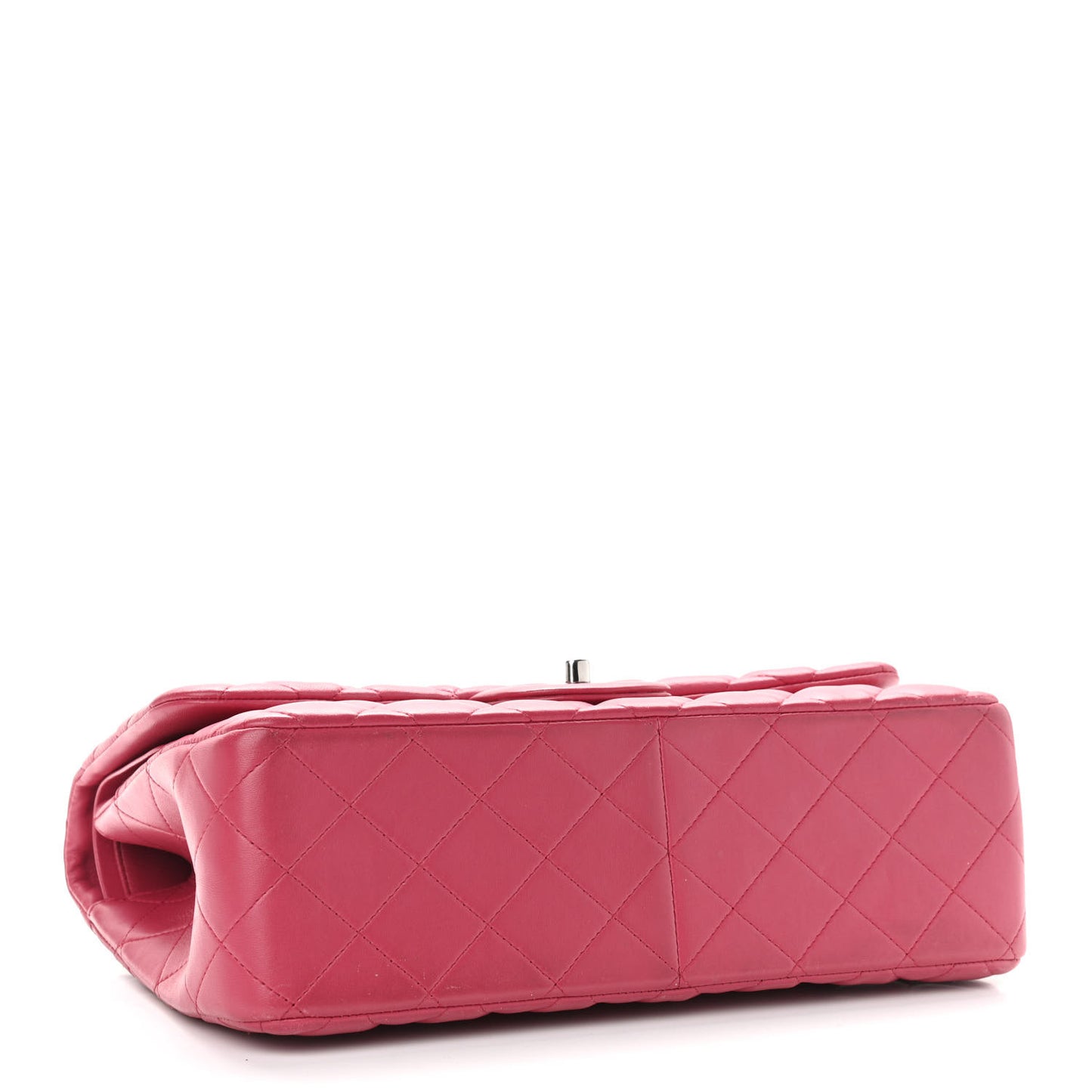 Lambskin Quilted Jumbo Double Flap Dark Pink