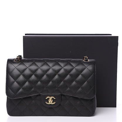 Chanel Caviar Quilted Jumbo Double Flap Black 13 of 13