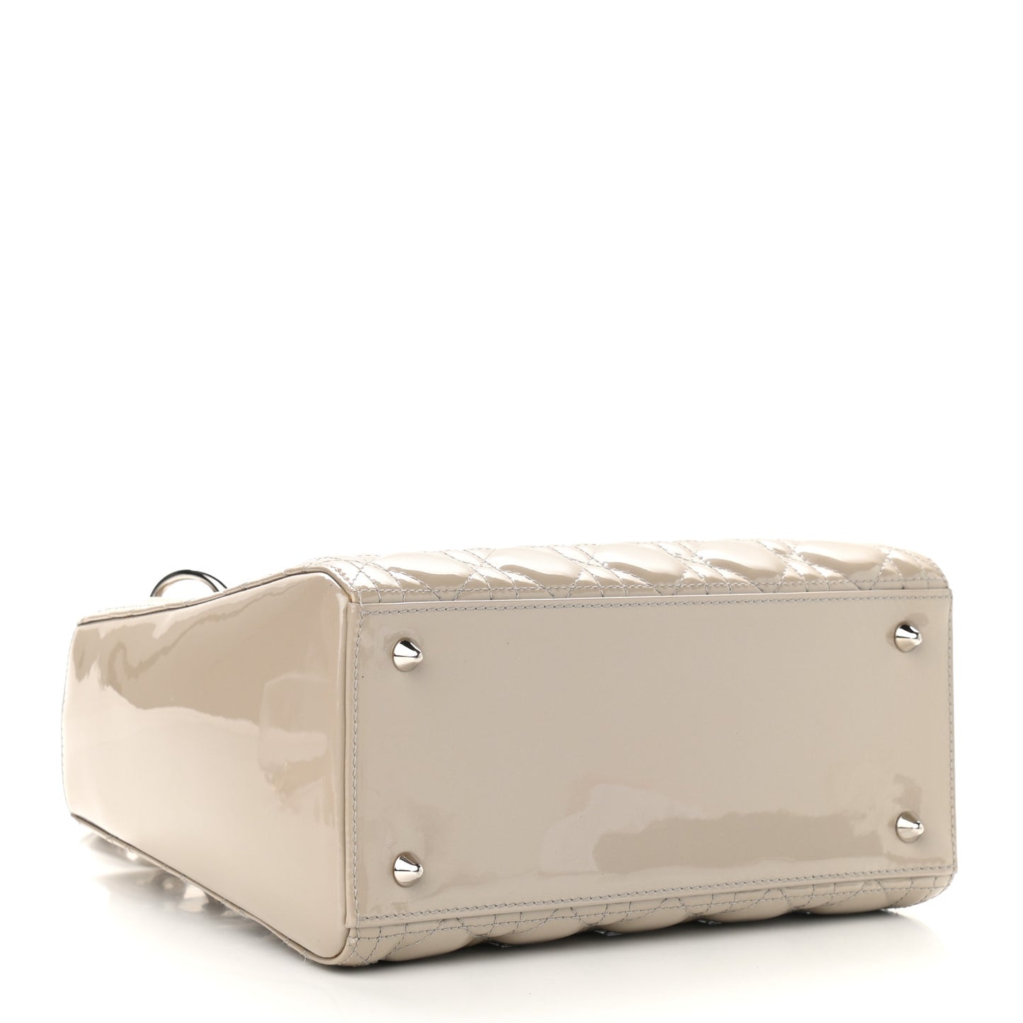 Patent Cannage Medium Lady Dior Beige
