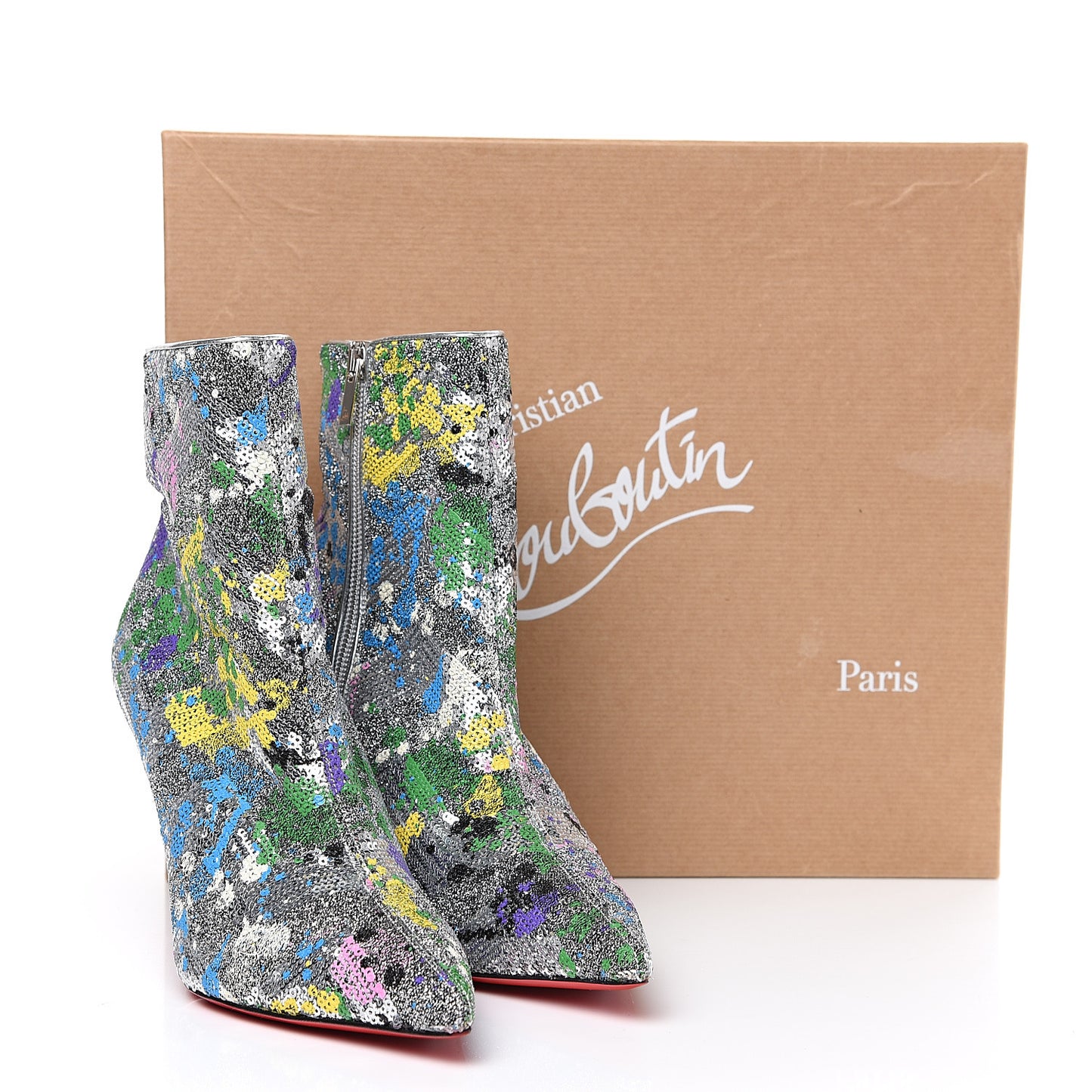Paillette Splash So Kate Booty 85 Ankle Boots 37.5 Silver Multicolor