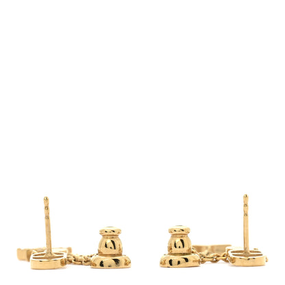 Christian Dior Crystal Petit CD Star Chain Earrings Gold 3 of 4