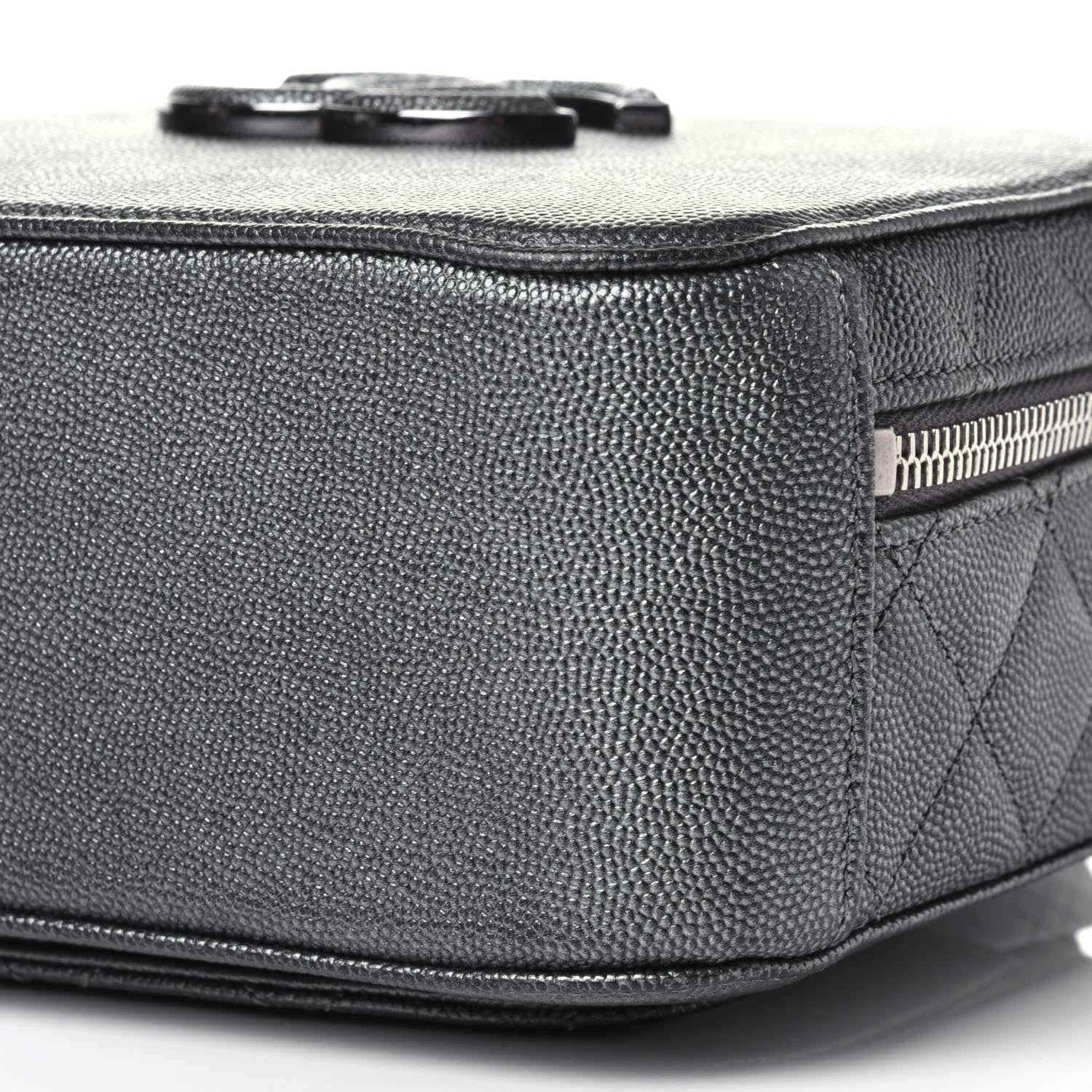 Chanel Metallic Caviar Small Coco Curve Vanity Bag Black Ruthenium 8 of 11