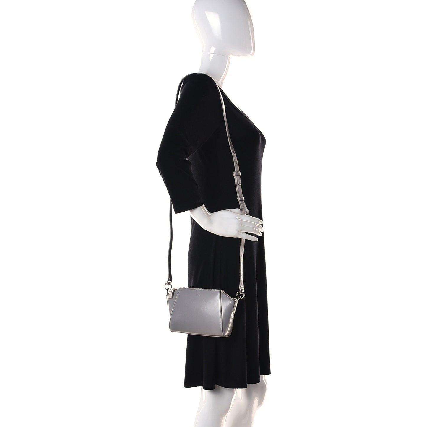 Sugar Goatskin Nano Antigona Pearl Grey