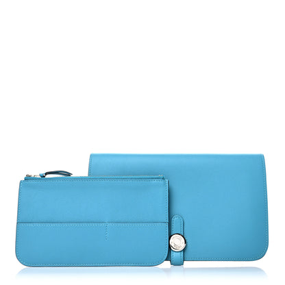 Hermes Swift Dogon Duo Wallet Turquoise 1 of 12