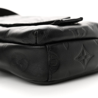 Louis Vuitton Calfskin Monogram Shadow Double Phone Pouch NM Black 9 of 10