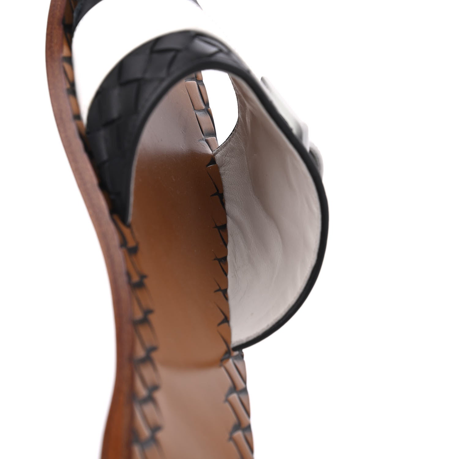 Bottega Veneta Nappa Intrecciato Patent Ravello Buckle Flat Sandals 40 Black White 11 of 15