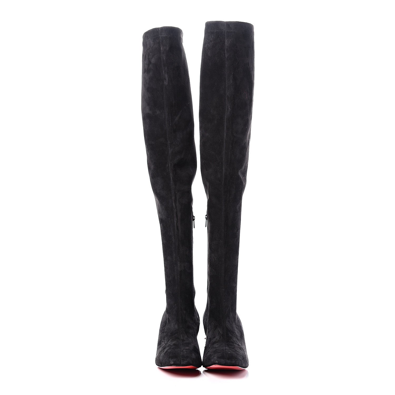 Christian Louboutin Veau Velours Spiked Study Stretch 55 Over The Knee Boots 40 Black 3 of 9
