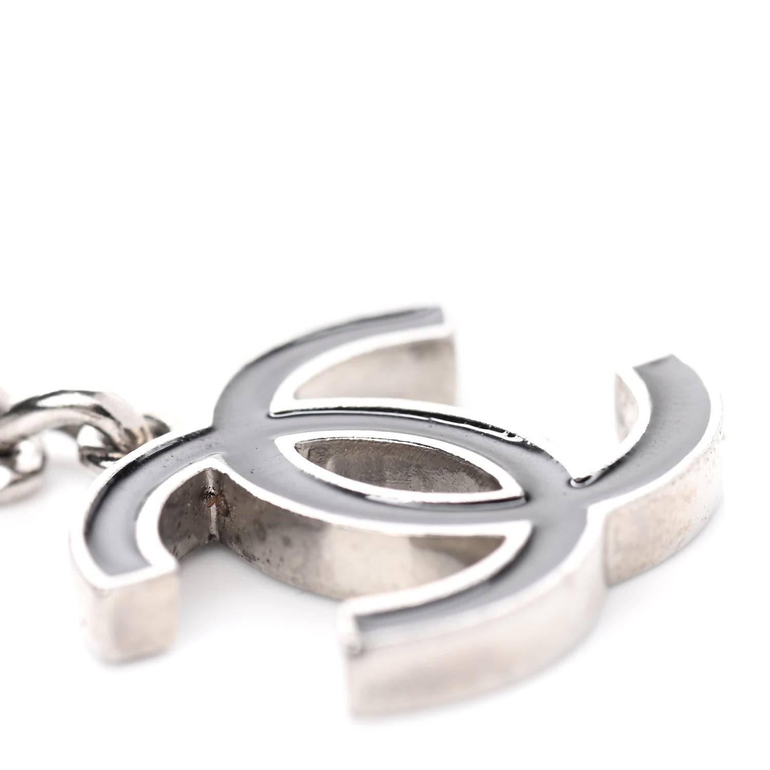Chanel Enamel CC Chain Logo Belt Silver Black 5 of 5