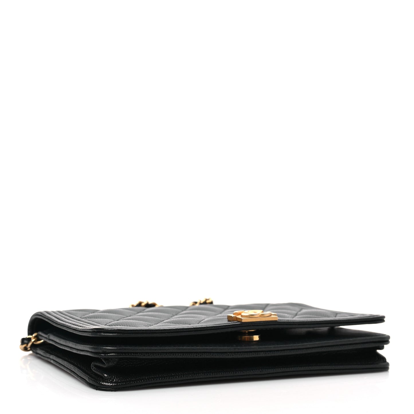Caviar Quilted Boy Wallet On Chain WOC Black