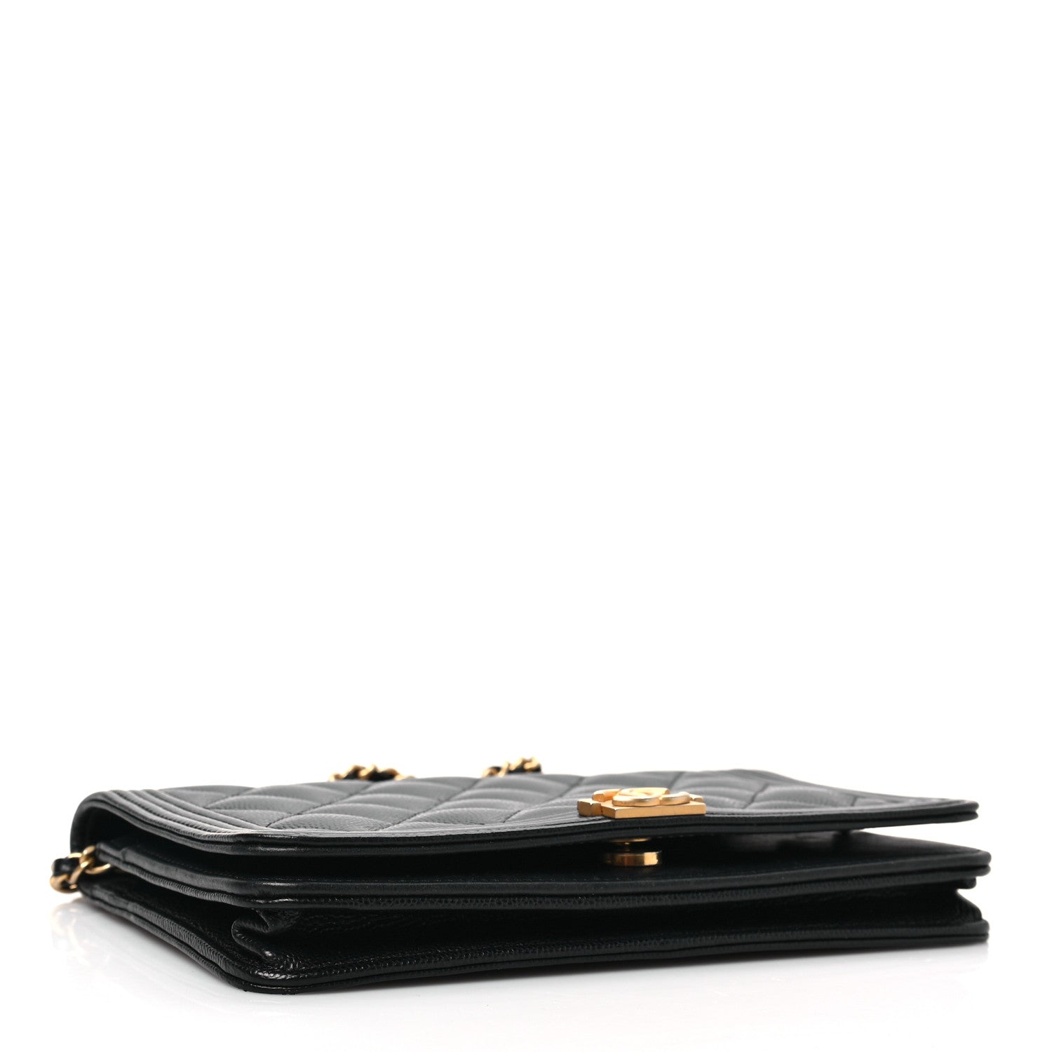 Chanel Caviar Quilted Boy Wallet On Chain WOC Black 4 of 10