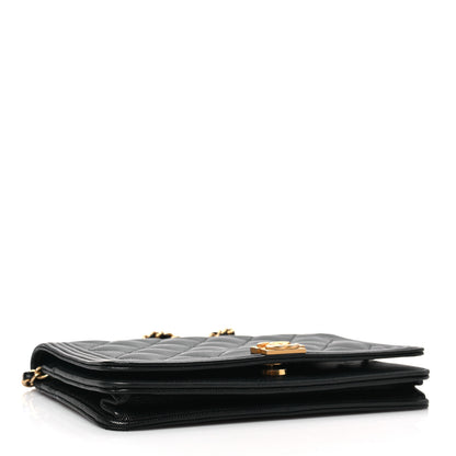 Chanel Caviar Quilted Boy Wallet On Chain WOC Black 4 of 10