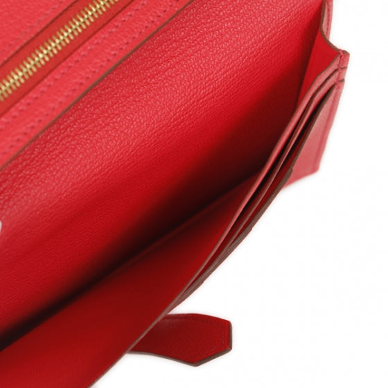 Hermes Chevre Bearn Wallet w Gusset Vermillion Red 8 of 13