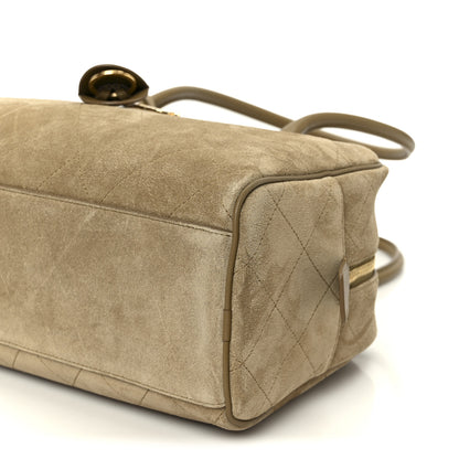 Chanel Suede Calfskin Large Perfect Bowling Bag Dark Beige 18 of 18