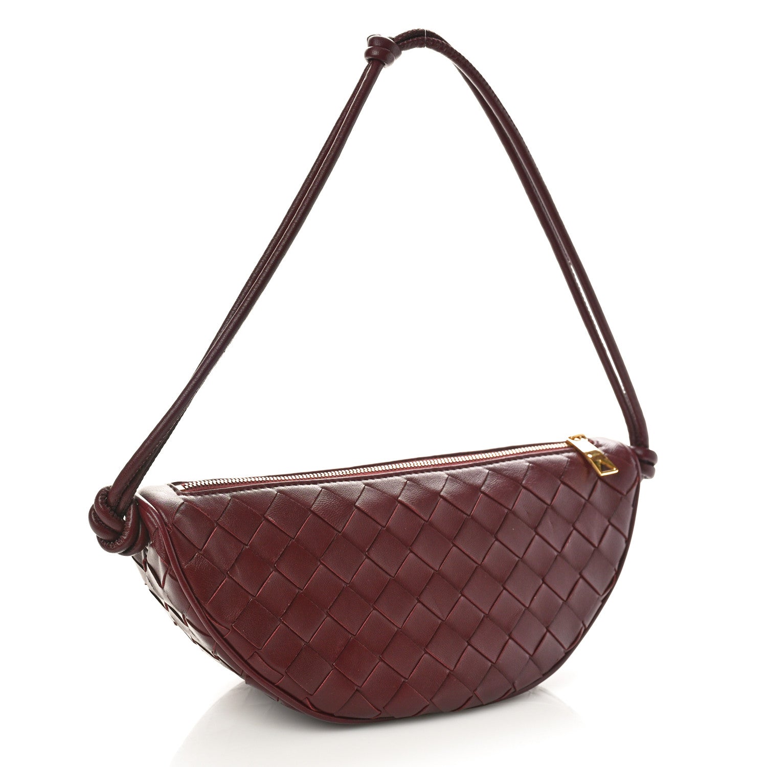 Bottega Veneta Nappa Intrecciato Half Moon Pouch On Strap Barolo 2 of 8