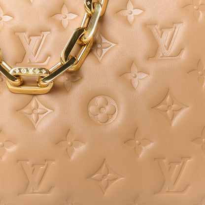 Louis Vuitton Lambskin Embossed Monogram Coussin PM Camel 9 of 12