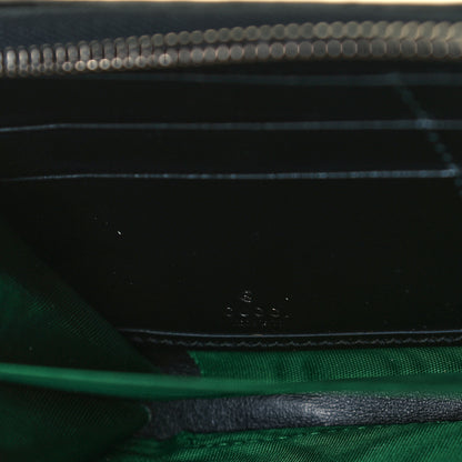 Gucci Calfskin G Rhombus Quilted Zip Around Wallet Black 6 of 9