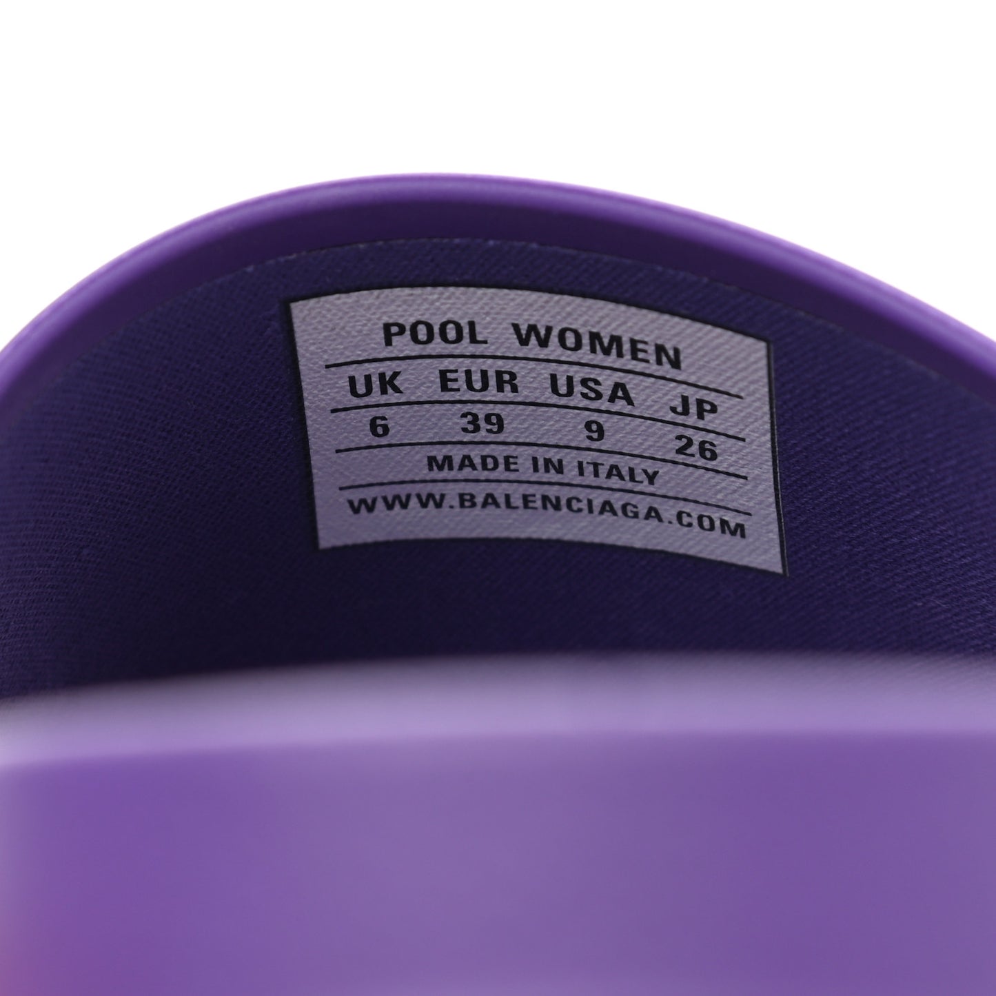 Rubber Womens Logo Pool Slide Sandals 39 Purple White