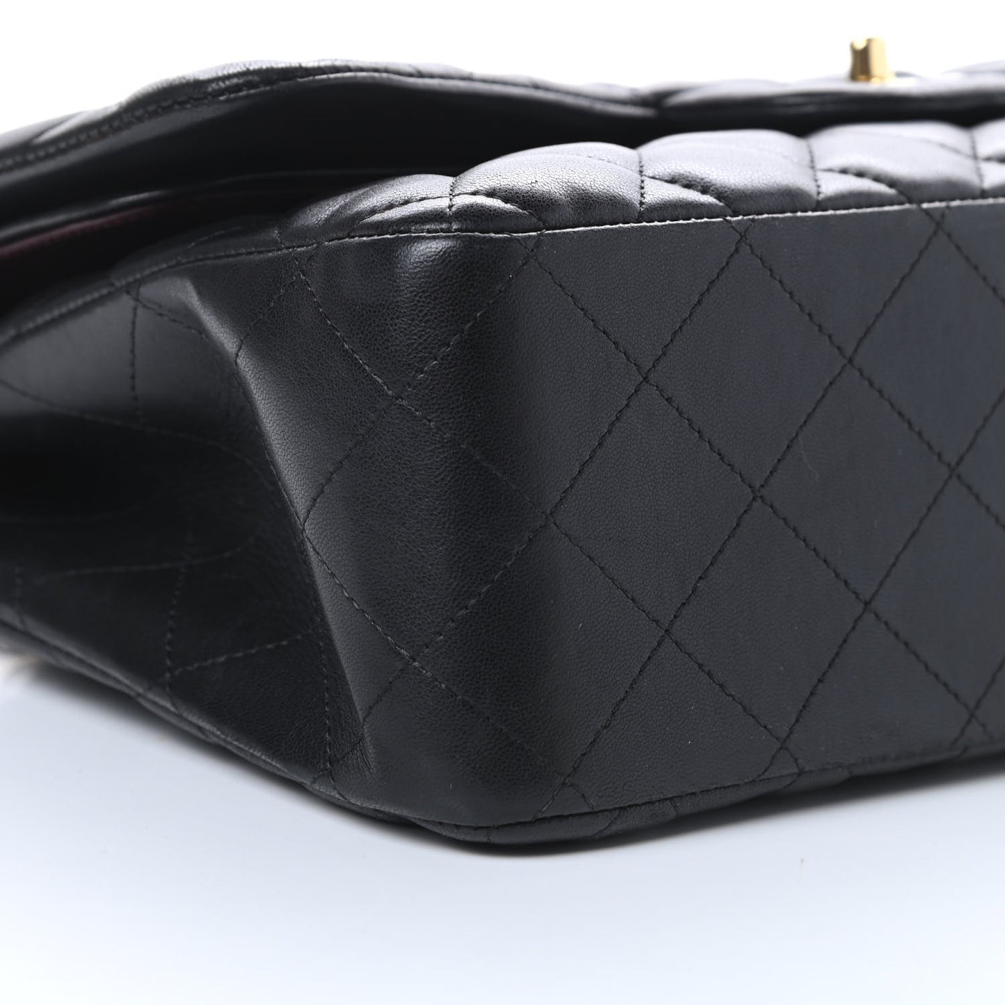 Lambskin Quilted Jumbo Double Flap Black