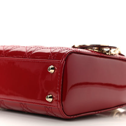 Christian Dior Patent Cannage Mini Lady Dior Red 10 of 11