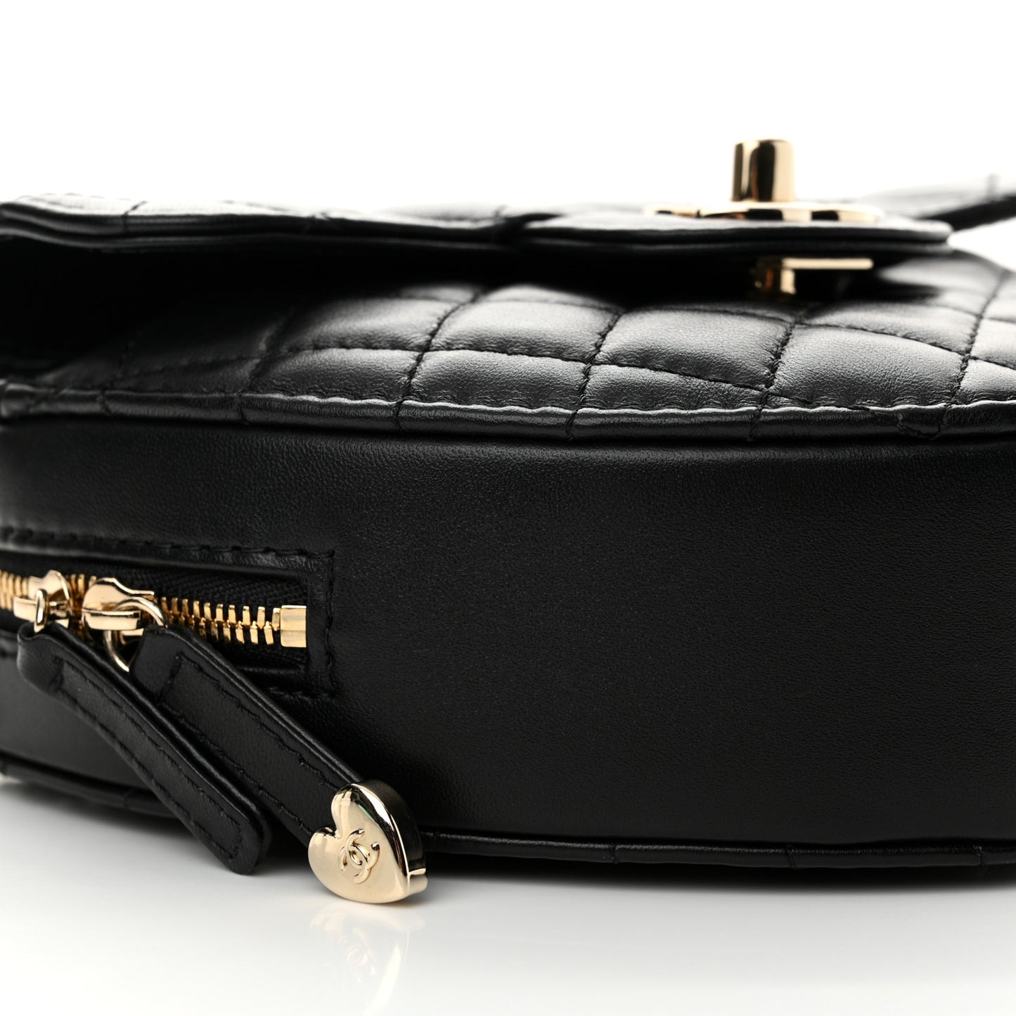 Lambskin Quilted CC In Love Heart Bag Black