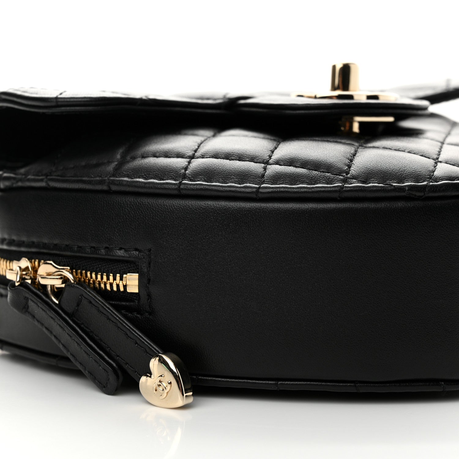 Chanel Lambskin Quilted CC In Love Heart Bag Black 9 of 11