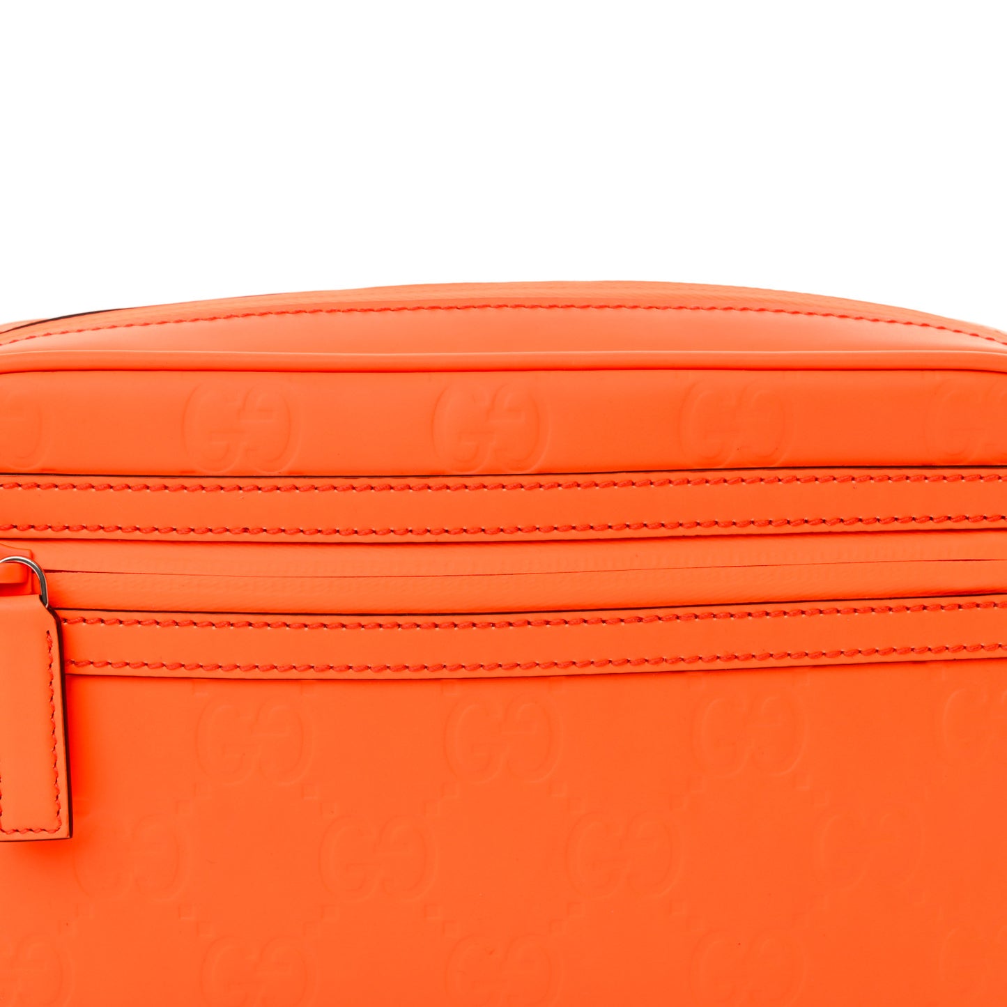 Rubber Effect Monogram GG Belt Bag New Orange Fluo