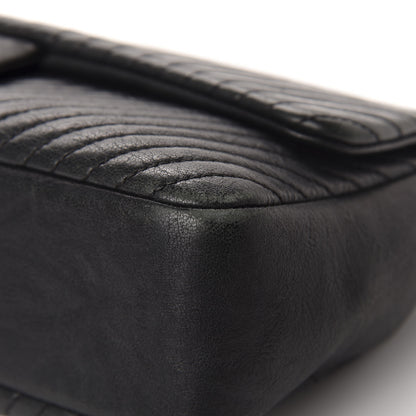 Chanel Calfskin Chevron Quilted Medium Surpique Flap Black 8 of 12