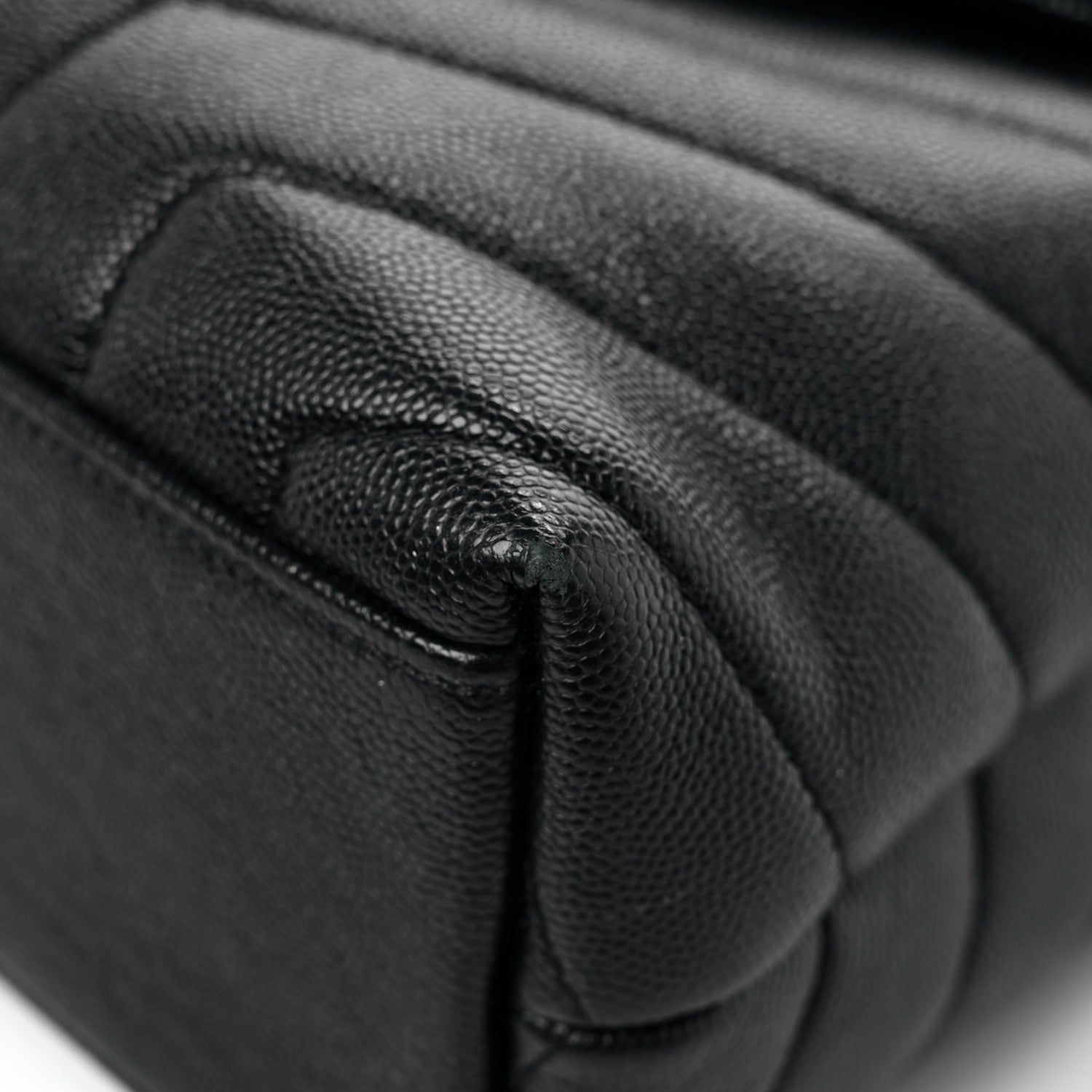 Saint Laurent Grain de Poudre Calfskin Y Quilted Monogram Small Loulou Chain Satchel Black 10 of 14