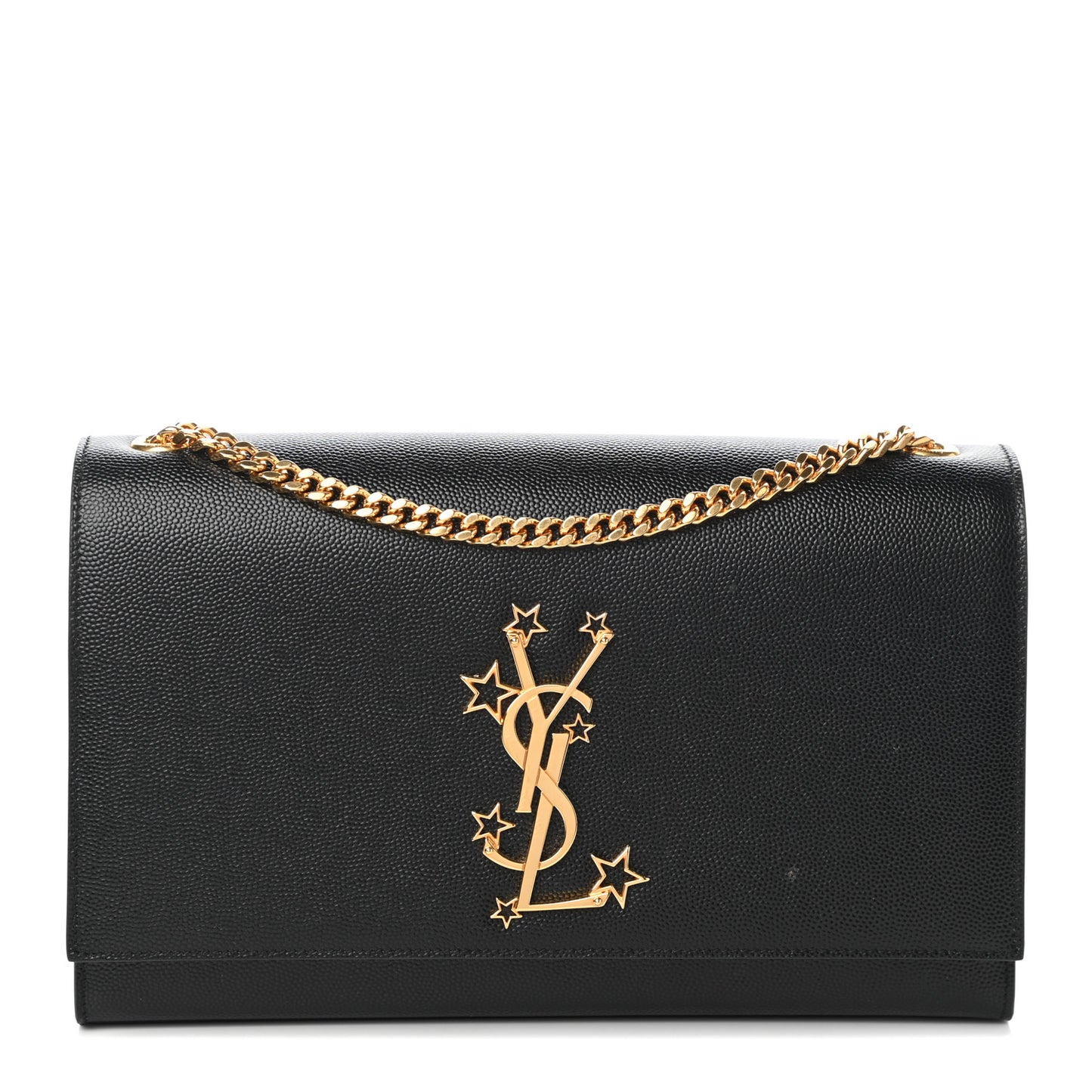Grain De Poudre Star Studded Monogram Wallet on Chain Black