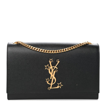 Saint Laurent Grain De Poudre Star Studded Monogram Wallet on Chain Black 1 of 9