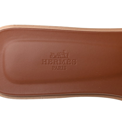 Hermes Box Calfskin Oran Sandals 40.5 Gold 7 of 8